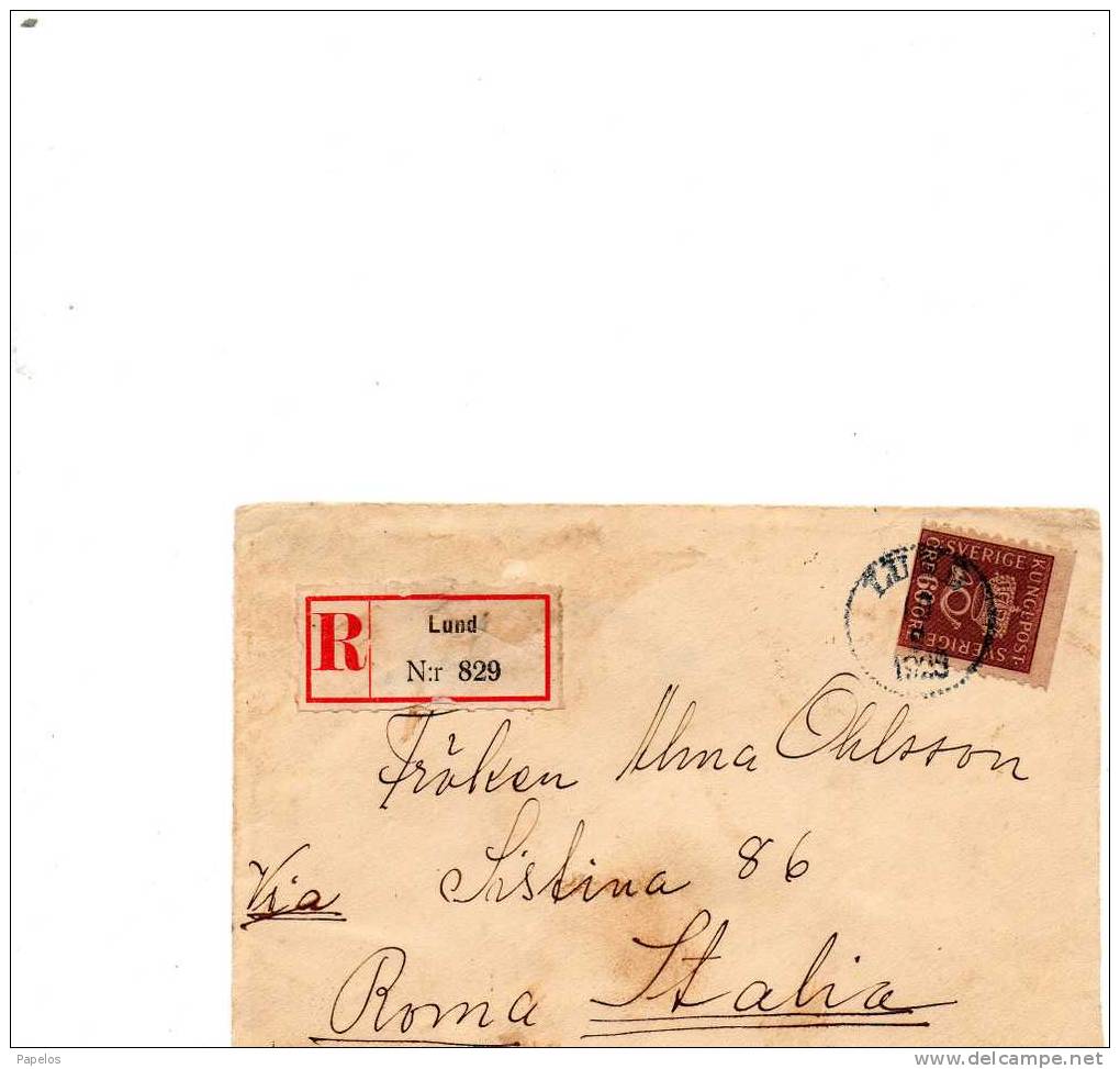 1925 RACC. LUND CON IL N  142 - Storia Postale