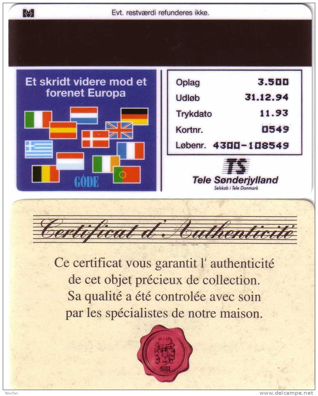 DANEMARK PRIVEE ECU COINS PIECES MONAIE EUROPE NEUVE MINT  DANS ENCART FOLDER ORIGINE RARE - Stamps & Coins