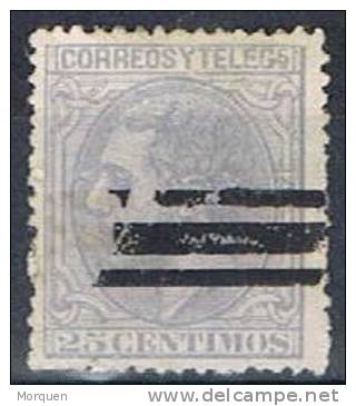 España Alfonso XII, 25 Cts Gris Barrado,  Núm 204 S - Usados