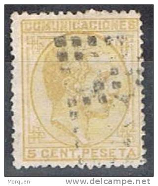 España Alfonso XII, 5 Cts Amarillo,  Núm 191a  º - Used Stamps