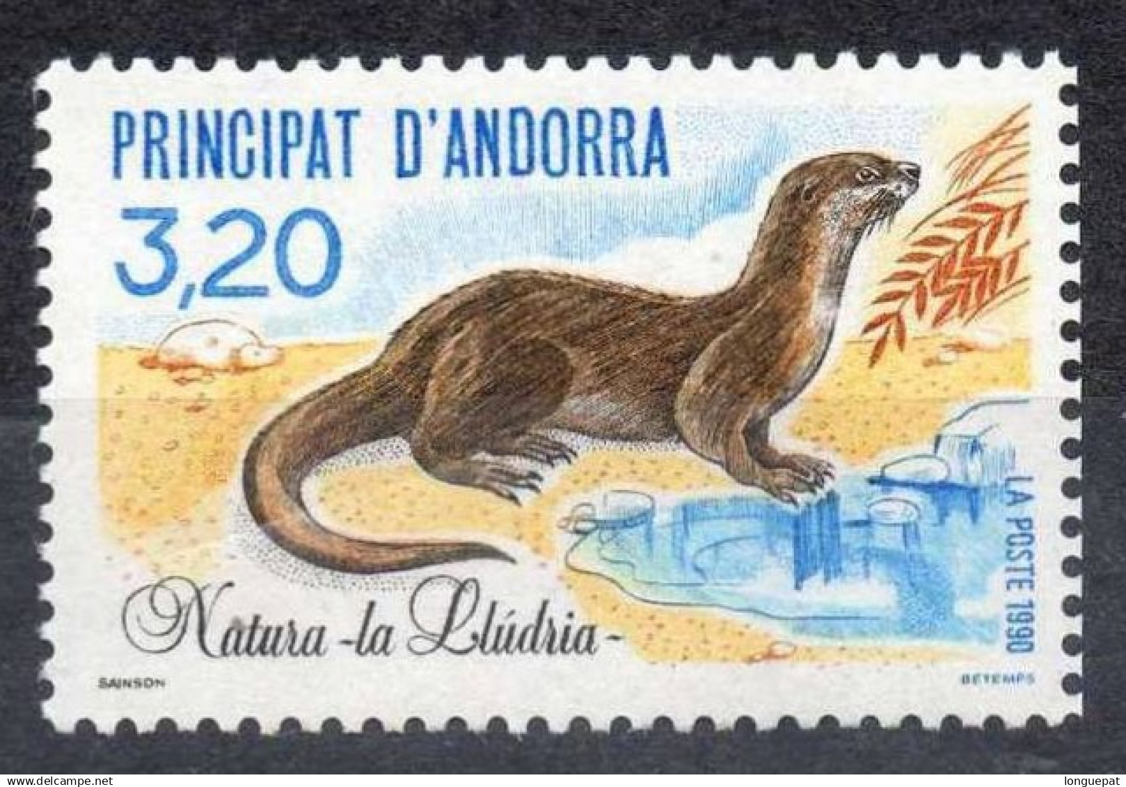 ANDORRE Fr : LOUTRE (lutra Lutra) - Mammifère Carnivore - Unused Stamps