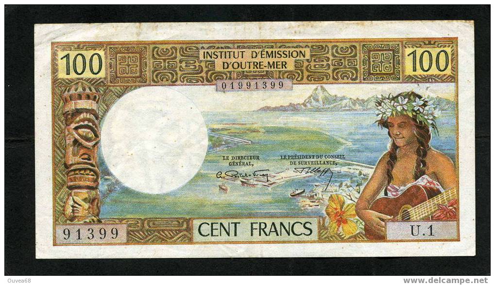 Rare Billet De 100 Francs Type 1968 De Nouvelle Caledonie Alphabet U.1 Sans La Mention " Republique Francaise - Nouvelle-Calédonie 1873-1985