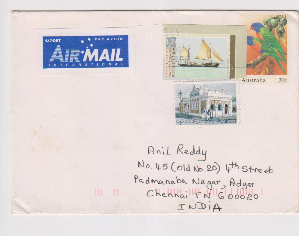 Australia Used Air Mail Cover, Bird Parrot, Ship, Painting - Papagayos