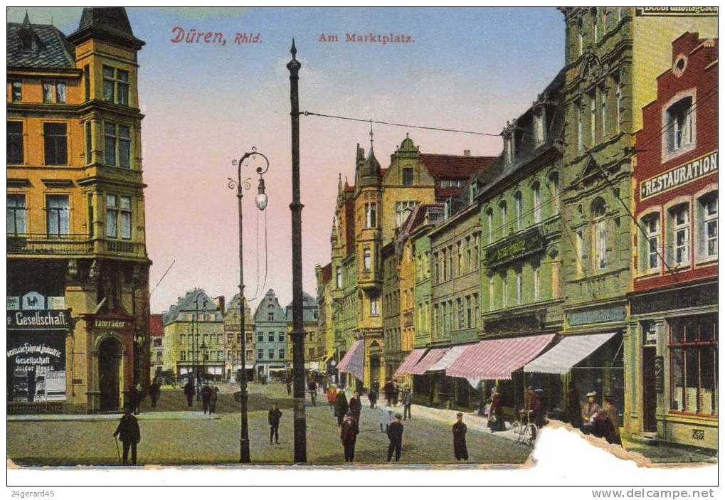 2 CPSM DUREN (Allemagne - Rhénanie Du Nord Westphalie) - Am Markplatz Et Stadttheater - Dueren