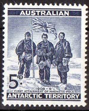 Australian Antarctic 1959  5d Blue Explorers Mint No Gum - Oblitérés
