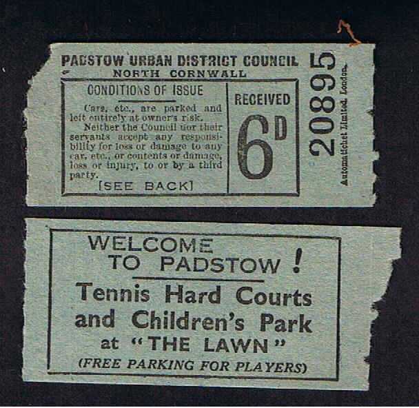 RB 602 - 5 Pre - 1971 Car Park Tickets Cornwall & Warwickshire - Tickets D'entrée