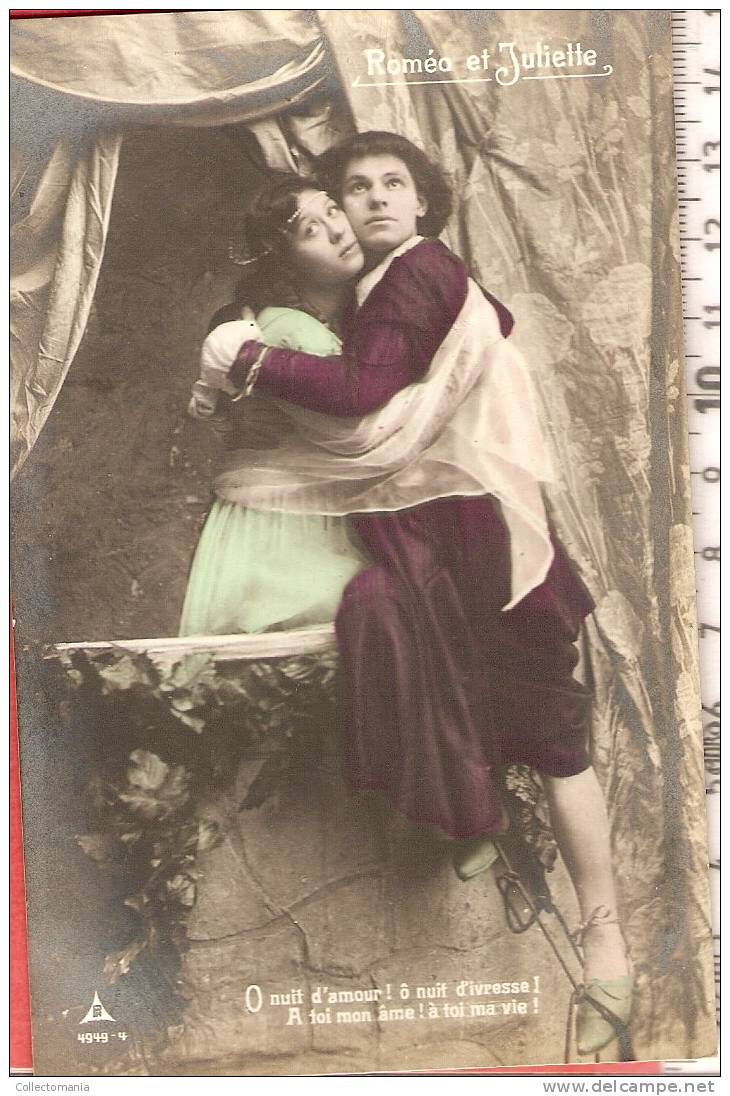 10 Stuks Opera Romeo Roméo Julia Juliette P H  4949 - 9 Papier Radium Brom - Hand Colors Tinted On Glas Of Photgrapher - Oper