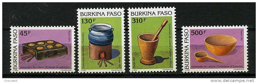 Burkina-Faso ** N° 849  à 852 - Ustensile De Cuisine - Burkina Faso (1984-...)