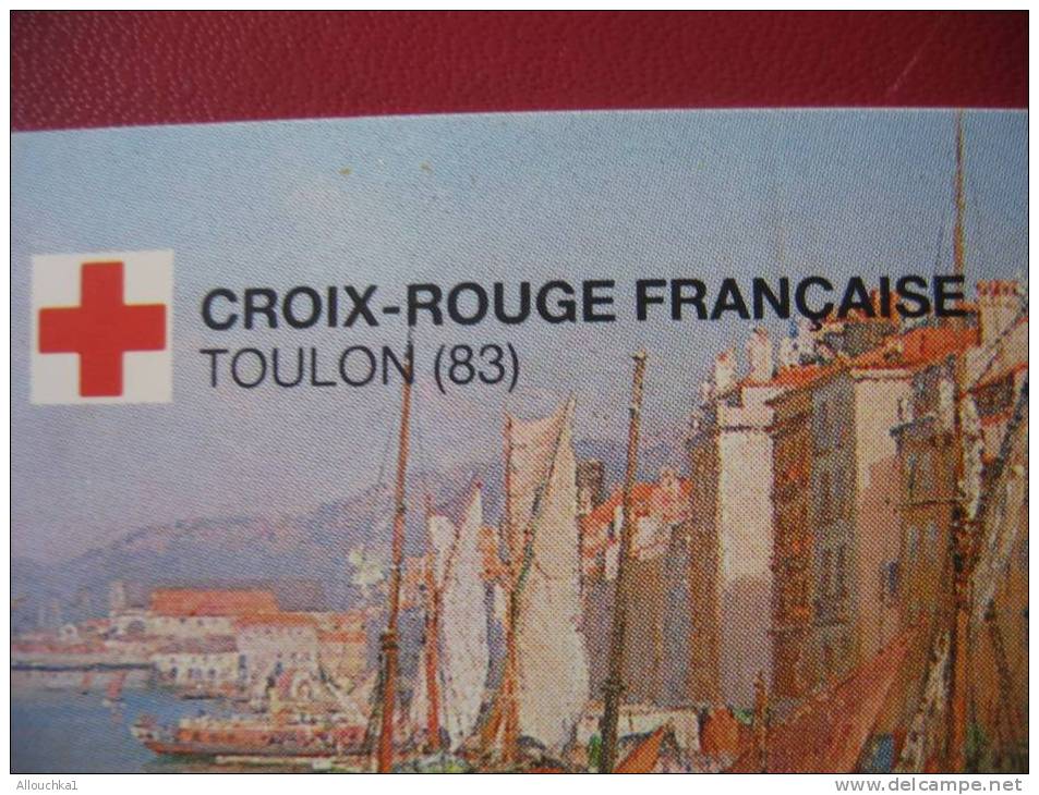 Red Cross CROIX ROUGE FRANCAISE à TOULON 83 ANCIENNE VUE PORT BATEAUX VOILIERS TELECARTE TIRAGE 20.000 EXEMPLAIRES - Otros & Sin Clasificación