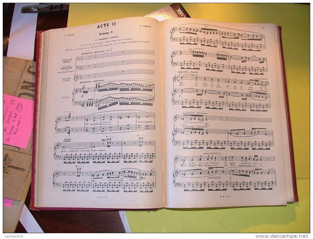 -  Livre Partitions- HERIOADE, Opéra, Musique De J. MASSENET, Années1880, 355 Pages, Imp : Delanchy, Paris, Rare, Scans. - Opern