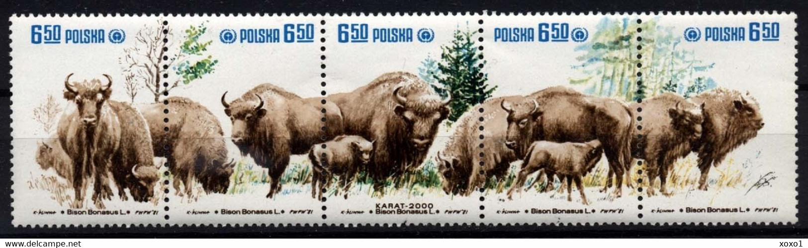 Poland 1981 MiNr. 2764 - 2768 Polen Animals, Bison (Bison Bonasus), Belovezhskaya Pushcha  5v  MNH** 3.50 € - Cows