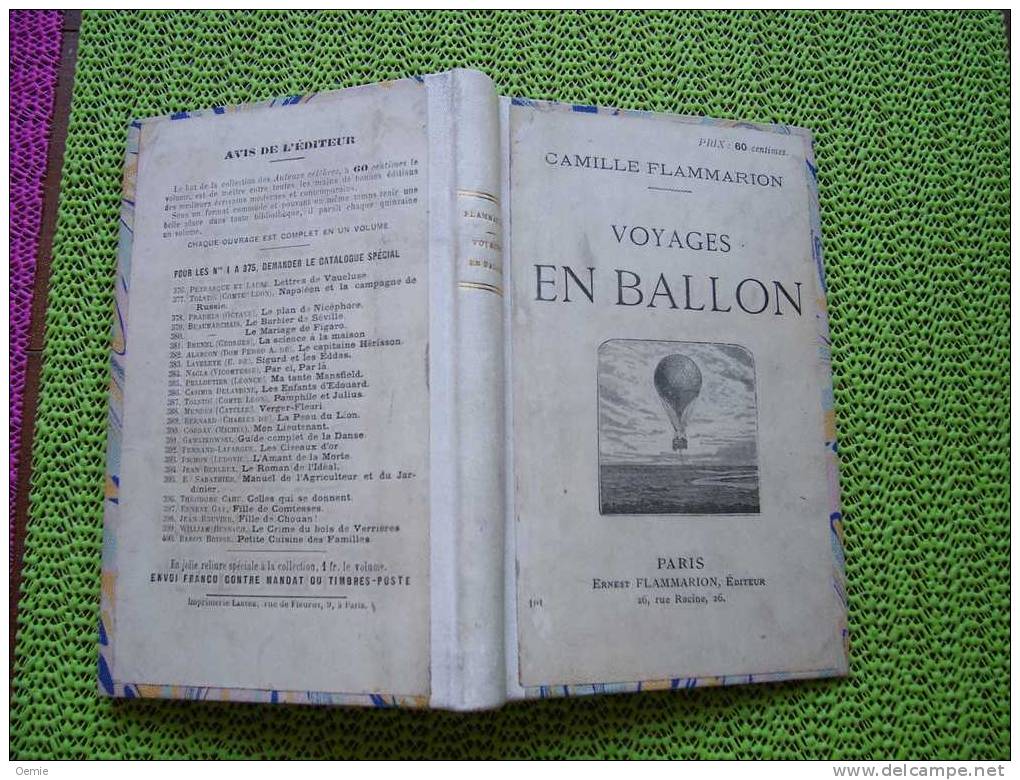 VOYAGES EN BALLON  PAR CAMILLE  FLAMMARION - AeroAirplanes