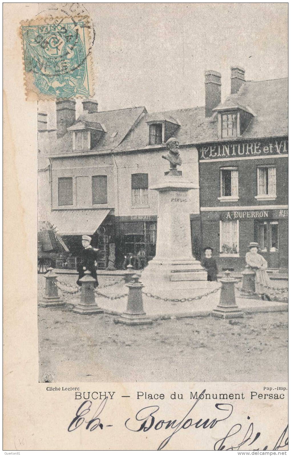 CPA  (76)  BUCHY      Place Du Monument Persac - Buchy