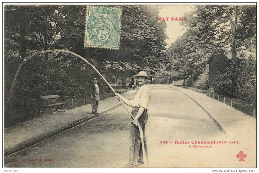 CPA - PARIS  XIX - " L´ ARROSEUR " - BUTTES CHAUMONT- N° 549 - Carte En TRES BEL ETAT (voir Scan). - Arrondissement: 10