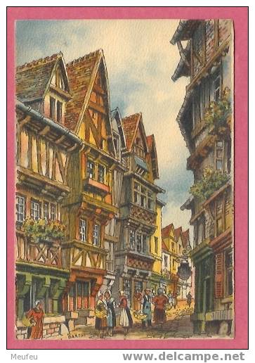 ILLUSTRATEUR - BARDAY  -  LISIEUX - Vieilles Maisons De La Rue Aux Fèves - Barday