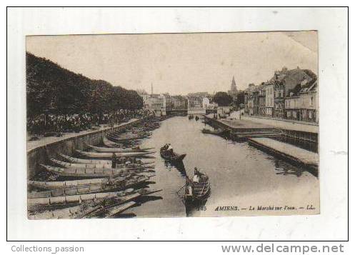 Cp, 80, Amiens, Le Marché Sur L'eau, écrite - Amiens