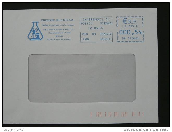 Chimie Chemistry 0.51 Chasseneuil Vienne - EMA Sur Lettre - Slogan Meter On Cover - Química