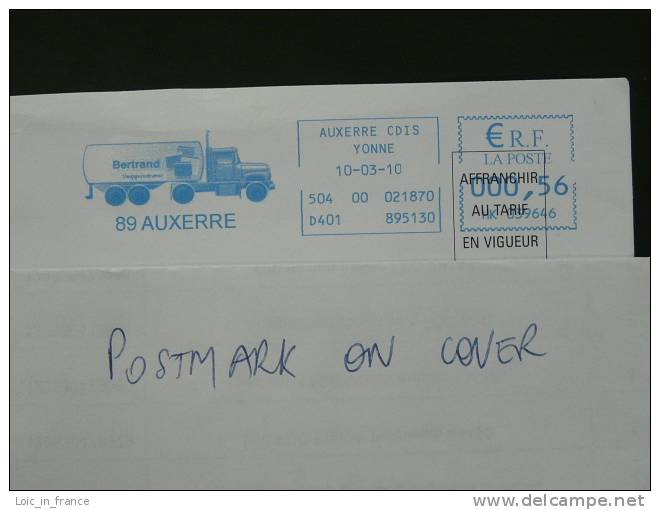 Camion Truck Auxerre Yonne - EMA Sur Lettre - Slogan Meter On Cover - LKW