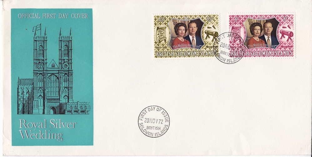 1972  Royal Silver Wedding  Sc 248-9  FDC - Iles Salomon (...-1978)