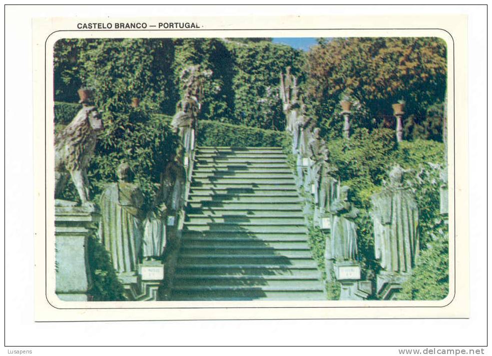 Portugal Cor 6085 – CASTELO BRANCO -  JARDIM DO PAÇO E ESCADARIAS DOS APÓSTOLOS - Castelo Branco