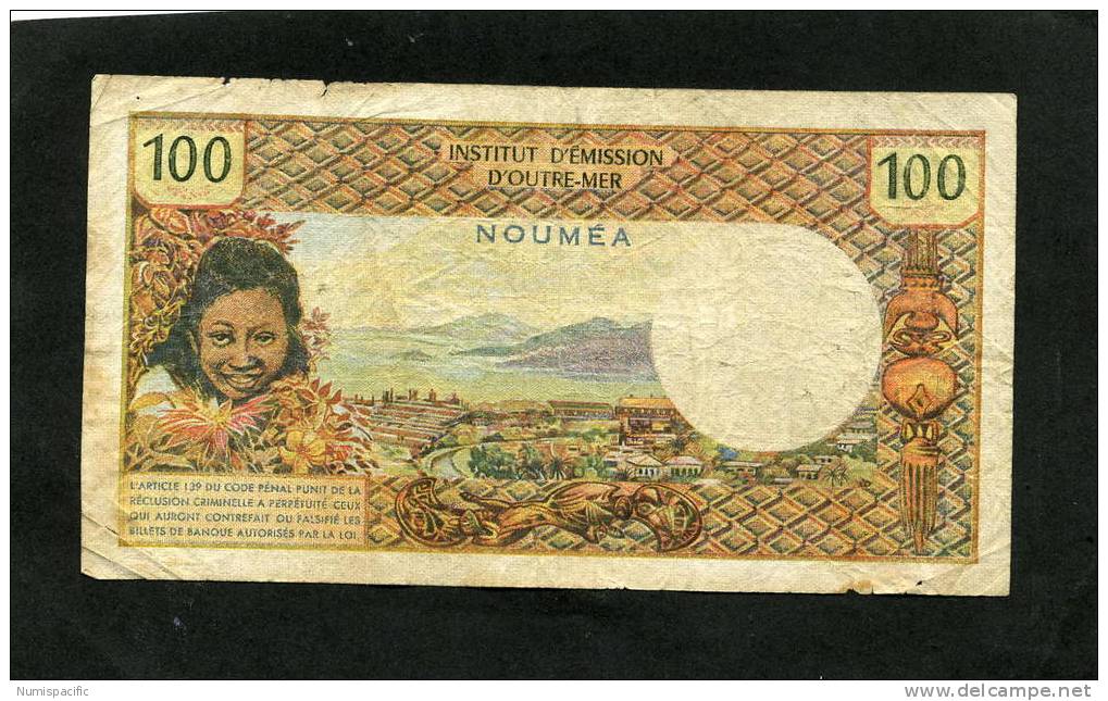 Rare Billet De 100 Francs Type 1968 De Nouvelle Caledonie Alphabet R.1 Sans La Mention " Republique Francaise - Nouvelle-Calédonie 1873-1985