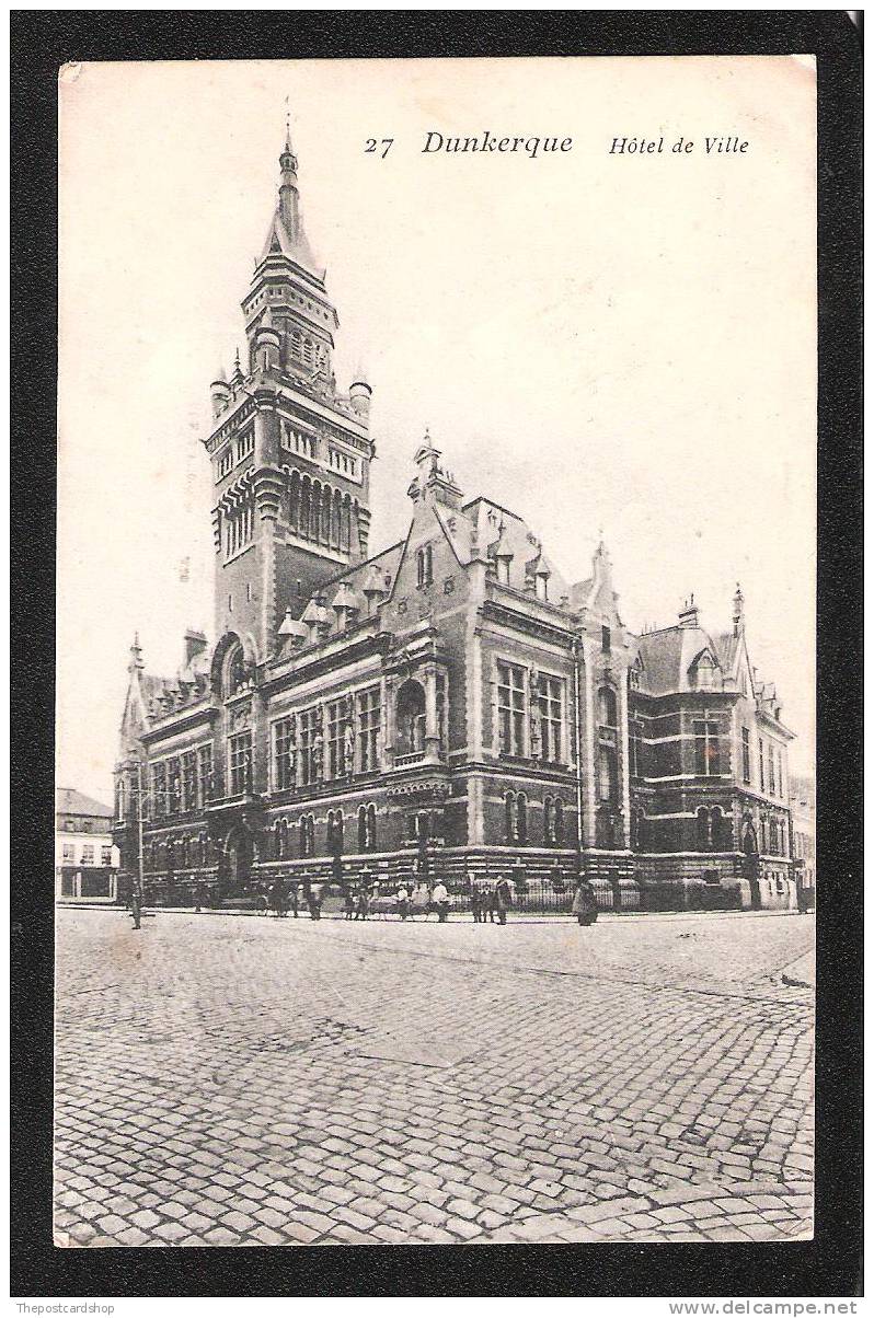 CPA 59 NORD DUNKERQUE No.27 HOTEL DE VILLE  UUSED 1906 AVEC TIMBRE - Dunkerque