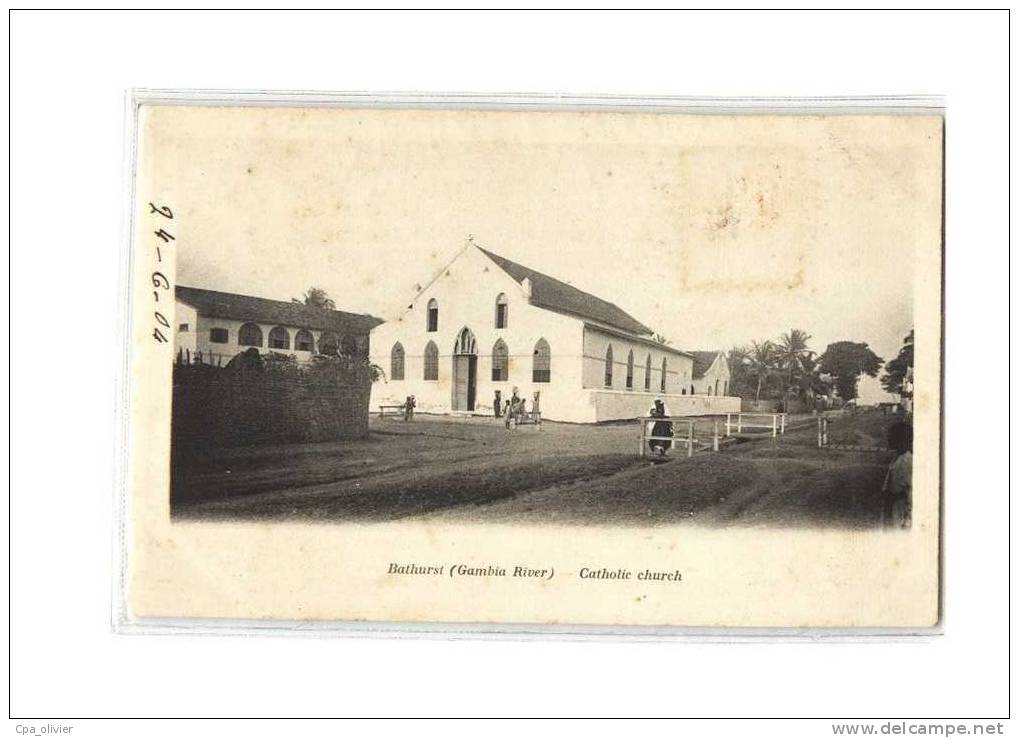 GAMBIE River Gambia, Bathurst, Catholic Church, Eglise Catholique, Animée, Ed ?, 1904, Dos 1900 - Gambie