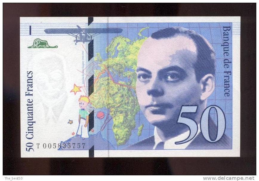 50 Francs  Saint Axupéry  1993 - 50 F 1992-1999 ''St Exupéry''