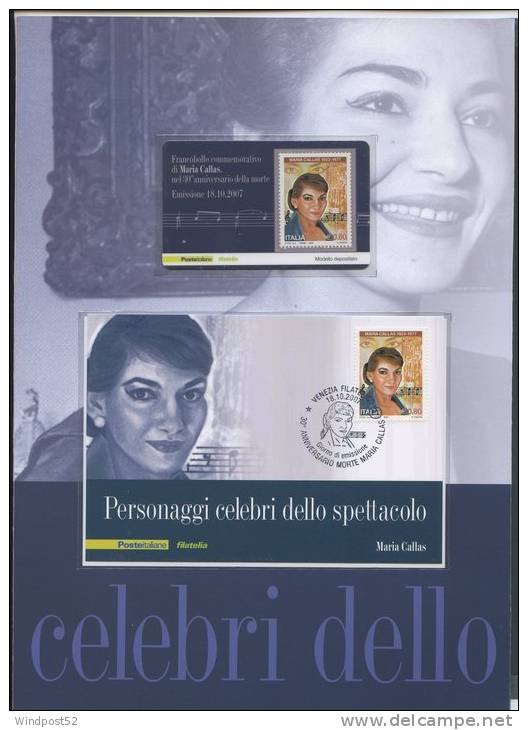 ITALIA - FOLDER 2007 - ITALIA PERSONAGGI CELEBRI DELLO SPETTACOLO B.GIGLI - M.CALLAS - A.NAZZARI - Cantanti