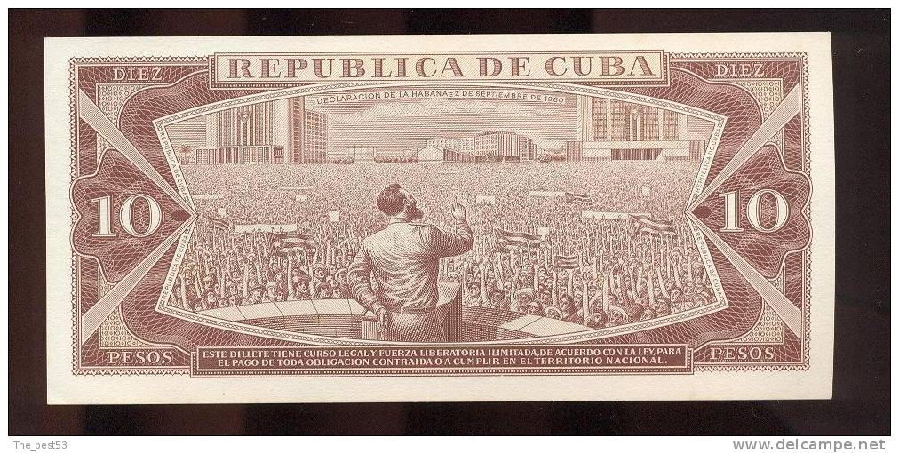 Banque  Nationale De Cuba   10 Pesos       Spécimen - Kuba