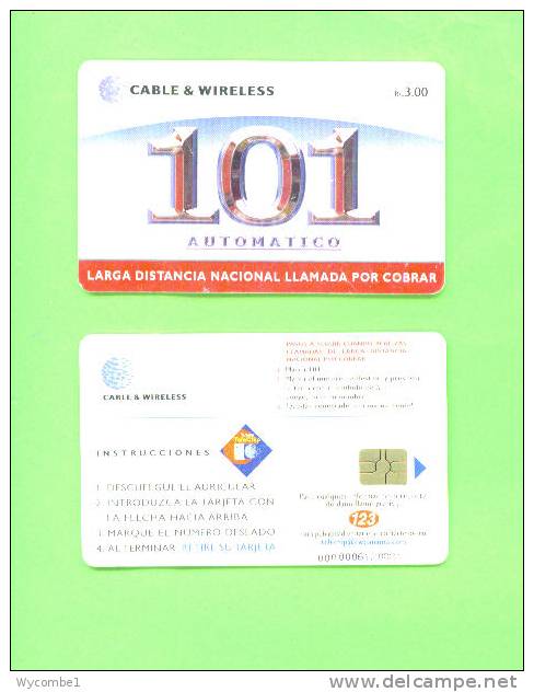 PANAMA - Chip Phonecard/101 Bs3 (Average Condition With Minor Wear/Abrasions) - Panamá