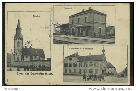67 OBERHOFFEN SUR MODER /             Kirche - Bahnhof - Gemeinde U. Schulhaus             / - Autres & Non Classés