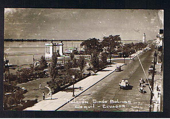 RB 603 - Early Real Photo Postcard -  Guayaquil Ecuador - Malecon "Simon Bolivar" - Ecuador