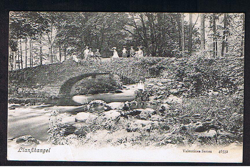 RB 604 - 1912 Postcard People On Llanfihangel Bridge Cardiganshire Wales - Cardiganshire