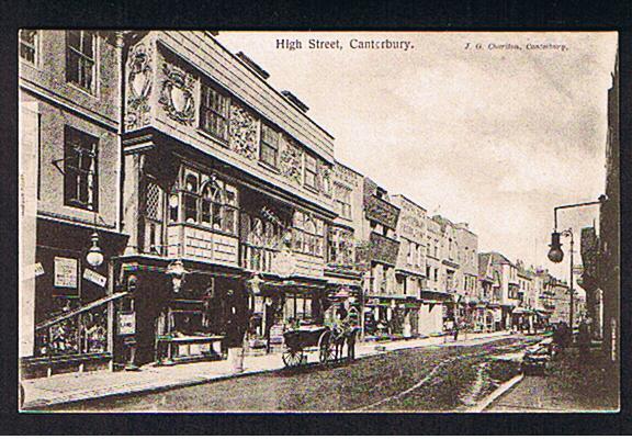 RB 604 -  Early Postcard High Street Canterbury Kent - Horse & Cart - Canterbury
