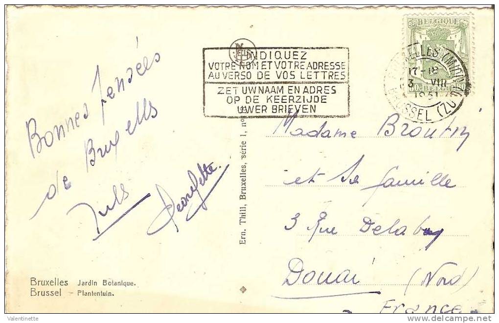 BRUXELLES - JARDIN BOTANIQUE 1951 - Bossen, Parken, Tuinen