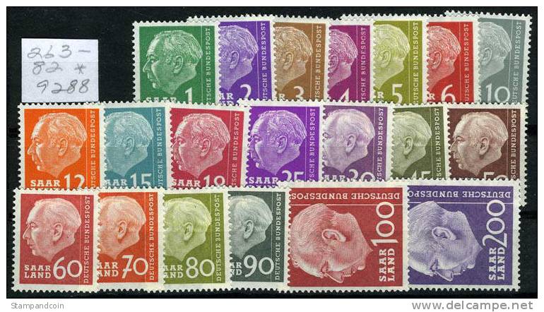 Saar #263-82 Mint Lightly Hinged Set From 1954 - Neufs