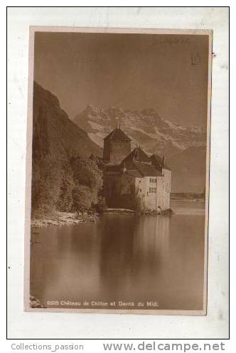 Cp, Suisse, Château De Chillon Et Dents Du Midi - Au