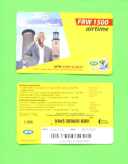 RWANDA - Remote Phonecard As Scan - Ruanda