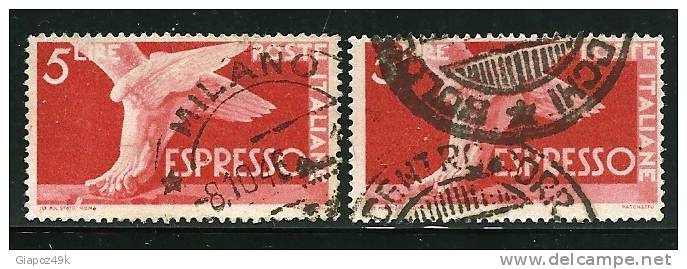 ● ITALIA 1945 / 52 - ESPRESSI - Democratica N. 25 Usati - Fil. CD  - Cat. ? €  - Lotto N. 5735 - Express-post/pneumatisch