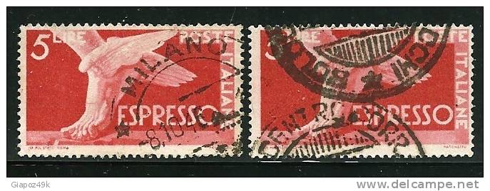 ● ITALIA 1945 / 52 - ESPRESSI - Democratica N. 25 Usati - Fil. CD  - Cat. ? €  - Lotto N. 5735 - Correo Urgente/neumático