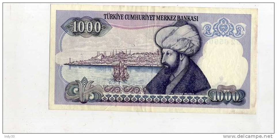 - TURQUIE  . BILLET .  1000 L. - Türkei