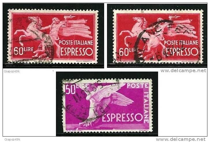 ● ITALIA 1945 / 52 - ESPRESSI - Democratica N. 30 E 31 Usati - Fil. ND  - Cat. ? € - L. 5743 /44 /45 - Express-post/pneumatisch