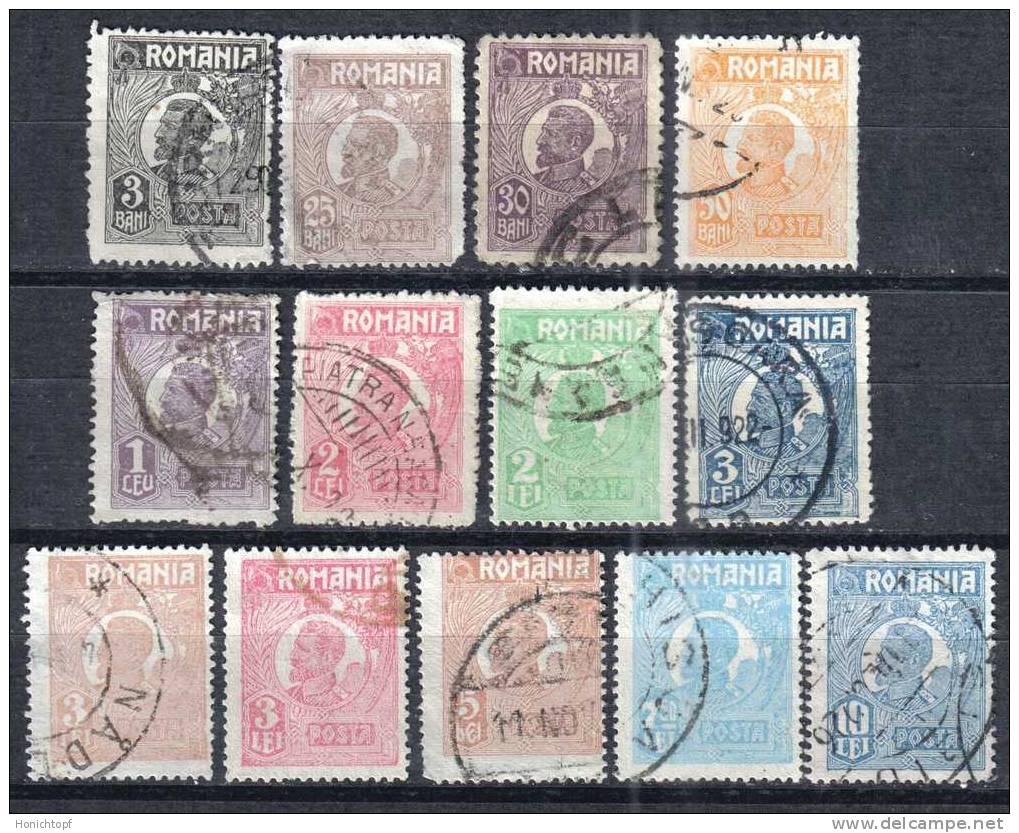 Rumänien; 1920/27; Michel 264/85 O; Ferdinand; 13 Werte - Used Stamps