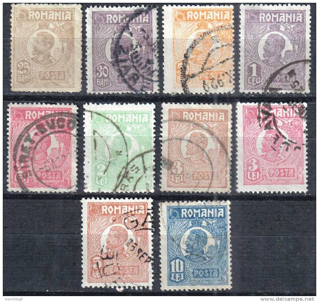 Rumänien; 1920/27; Michel 264/85 O; Ferdinand; 10 Werte - Used Stamps