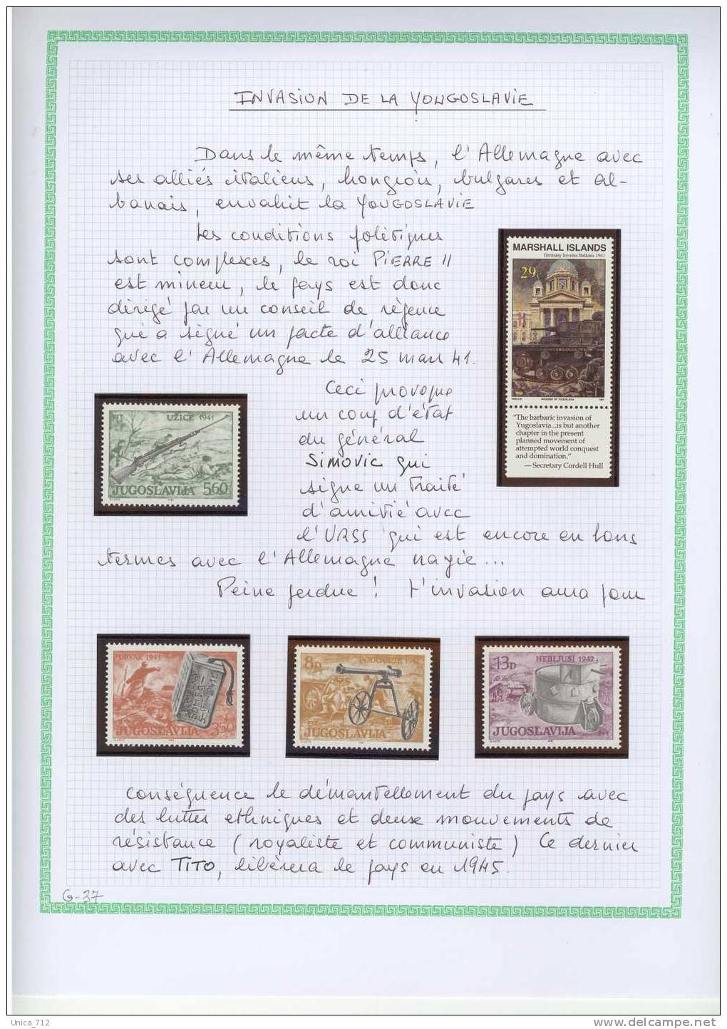 La 2e Guerre Mondiale Par Les Timbres - 2 Albums Avec Timbres, Cartes, FDC De Tous Pays - Collezioni (in Album)