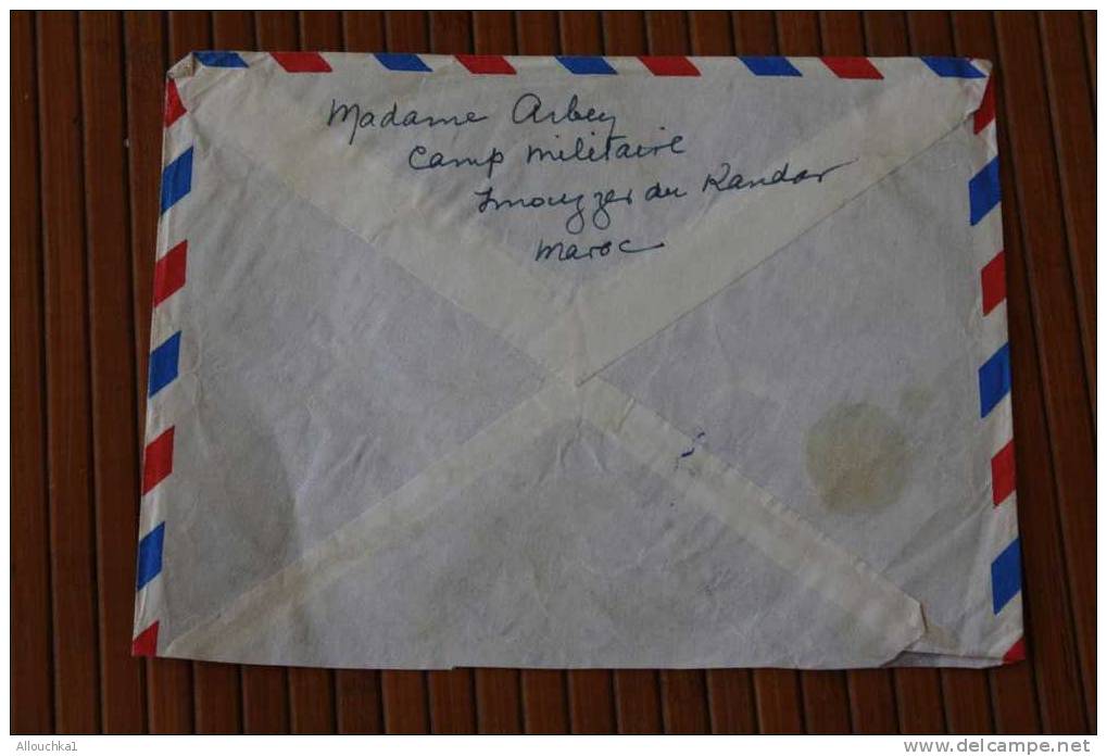 1956 LETTRE DU MAROC Fés FEZ VILLE NOUVELLE PROTECTORAT FRANCAIS OMEC FLAMME P/NICE 06 MARCOPHILIE PAR AVION AIR MAIL - Covers & Documents
