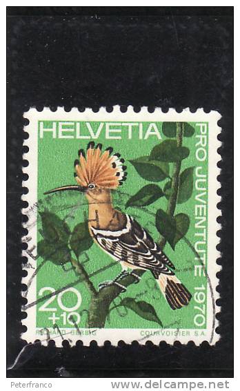 1970 Svizzera - Uccelli Indigeni - Upupa - Papagayos