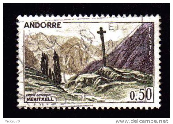 Andorre Français N°161 Oblitéré Croix Gothique De Meritxell - Gebruikt