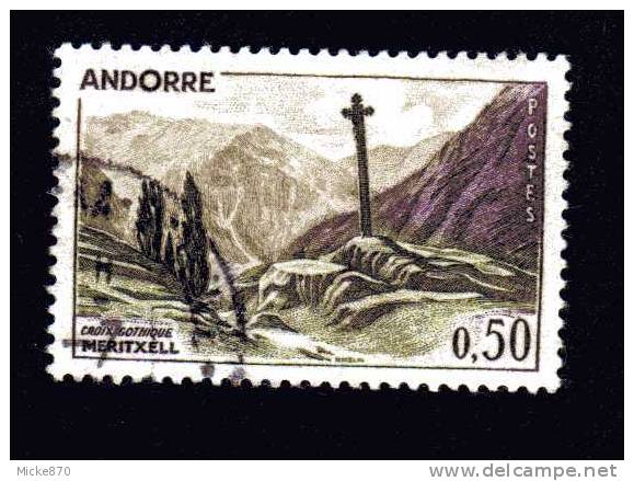 Andorre Français N°161 Oblitéré Croix Gothique De Meritxell - Usados